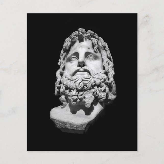 Flyer Busto de mármore greco-romano clássico preto e bra (Frente)