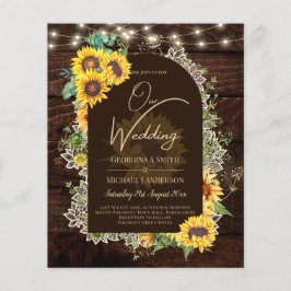 Flyer BUTO Girassóis Luzes Convites de casamento