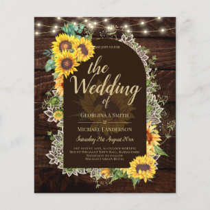 Flyer BUTO Girassóis Luzes Convites de casamento
