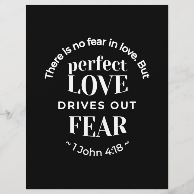 Flyer BW 'Perfect Love Drives Out Fear' - 1 John 4:18 (Frente)