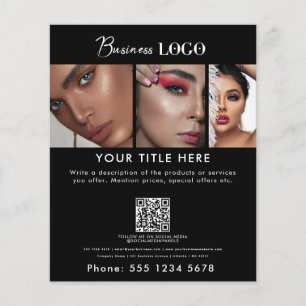 Flyer Cabelo de Bela Promocional de Negócio Maquiagem de