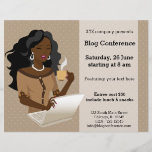 Flyer Cabelos pretos de mulher de carreira