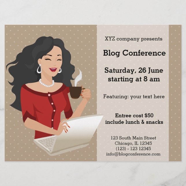 Flyer Cabelos pretos de mulher de carreira (Frente)