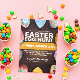 Flyer Caça ao Ovo de Páscoa com Ovos de Páscoa