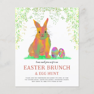 Flyer Caça ao Ovo de Páscoa e Coelhinho de Brunch