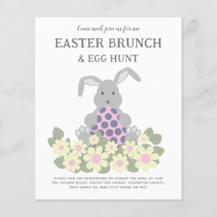 Flyer Caça aos Ovos de Páscoa Brunch de Primavera Coelho