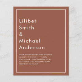 Flyer CAcasamento Monocromático de Terracotta Dark