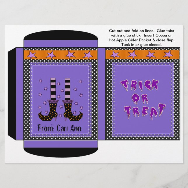Flyer Cacau, Chá, Pacote de Sidra de Halloween Bruxas Fa (Frente)
