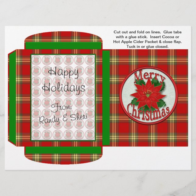 Flyer Cacau, Chá, Pacote de Sidra Favors de Natal de Inv (Frente)