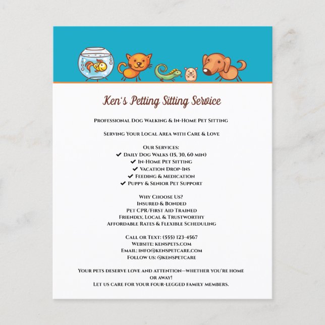 Flyer Cachorro Cachorro Caminhando com Animais (Frente)