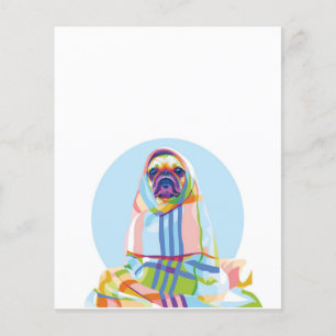 Flyer Cachorro De Pug Bonito Colorido Em Aberto
