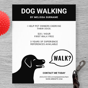 Flyer Cachorro Dizendo Caminhar? - Cão Preto e Branco pa