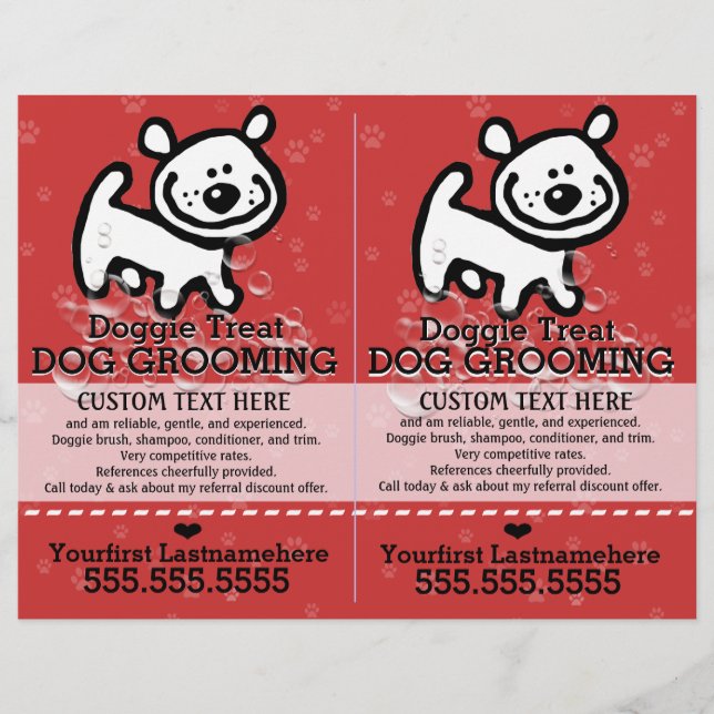 Flyer Cachorro em expansão.Pet Groomer.2 para 1.Personal (Frente)