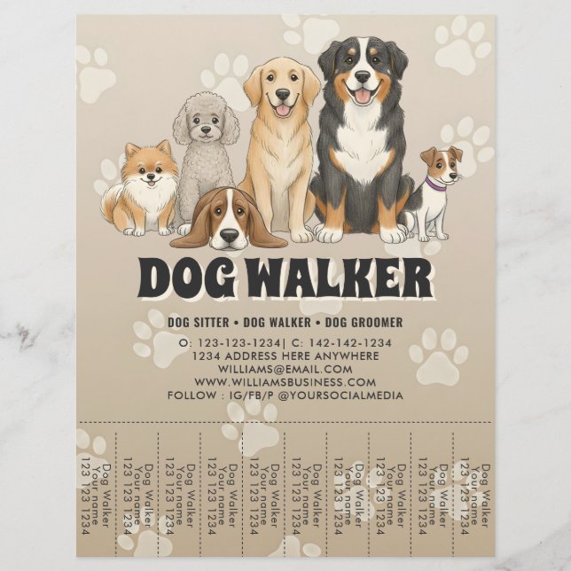 Flyer Cachorro Fofo Sentado Promoção Personalizada de Cã (Frente)