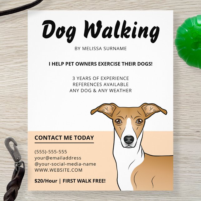 Flyer Cachorro Italiano Fawn e Branco - Passeador de Cãe (Criador carregado)