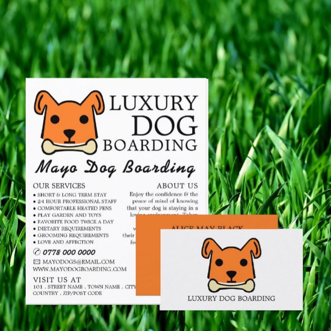 Flyer Cachorro Laranja com Osso, Cachorro Embarcado, Pub (Criador carregado)