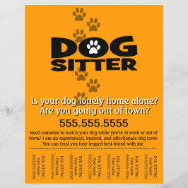 Flyer Cachorro Sentado.Sitter.Service.Business