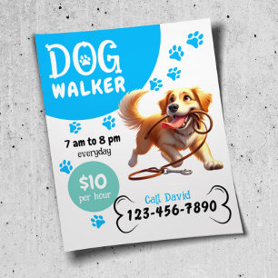 Flyer Cachorro Walker Pet Sentado Feliz Cachorro Mordend