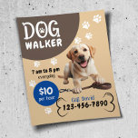 Flyer Cachorro Walker Pet Sentado Feliz Labrador Recuper<br><div class="desc">Cachorro Walker Pet Sentado Feliz Labrador Retriever Cachorros.</div>