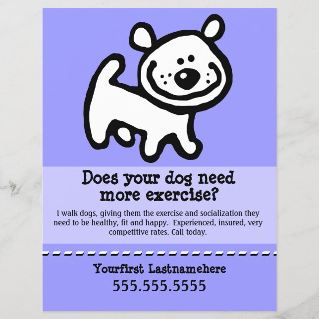 Flyer Cachorro Walker.Walking.Personalizável. (Frente)