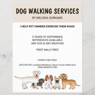 Flyer Cachorros de Desenho Animado Fofos - Serviços de P