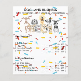 Flyer Cães confetti arco-íris