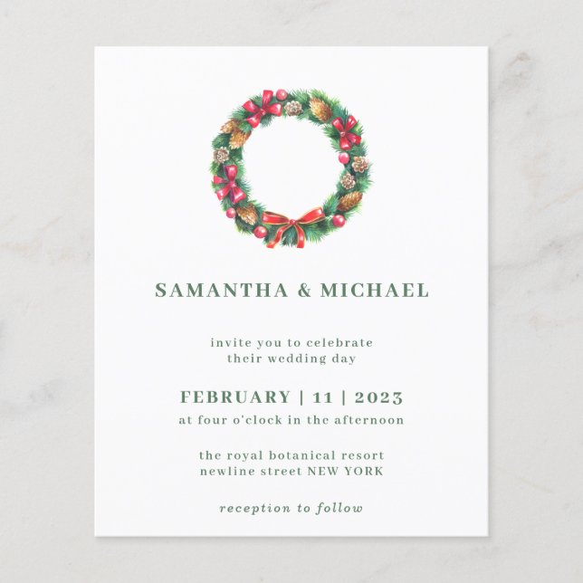 Flyer Café de Natal Simples Casamento Elegante (Frente)