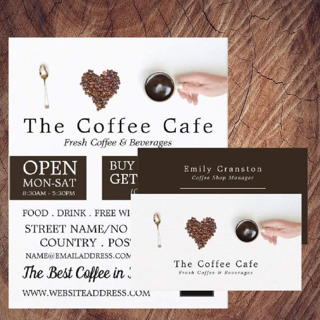 Flyer Café Display, Barista, Café, Coffeehouse Advert (Criador carregado)