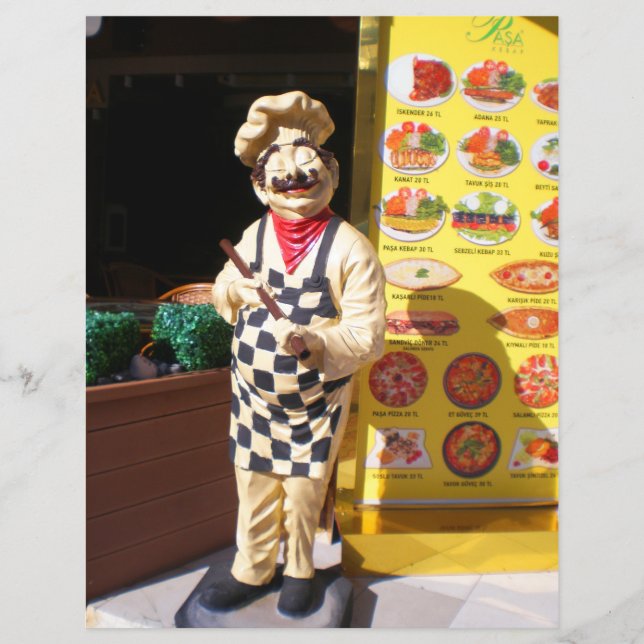 Flyer Cafe Pasa Kebap em Kemer. Turquia (Frente)
