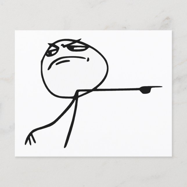 Flyer Cai Fora Cara Cara de Raiva Comic Meme (Frente)