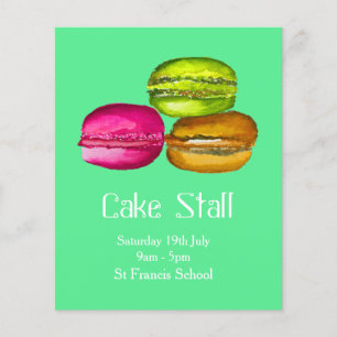 Flyer Cake Stall Bake Sale advertisement macarons