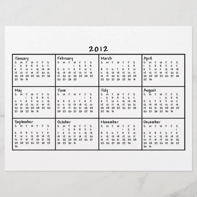 Flyer Calendário 2012 (Frente)
