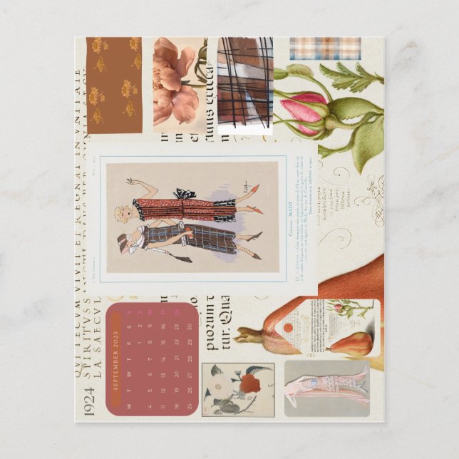 Flyer Calendário da Placa de Moda em Francês 1920 (Frente)