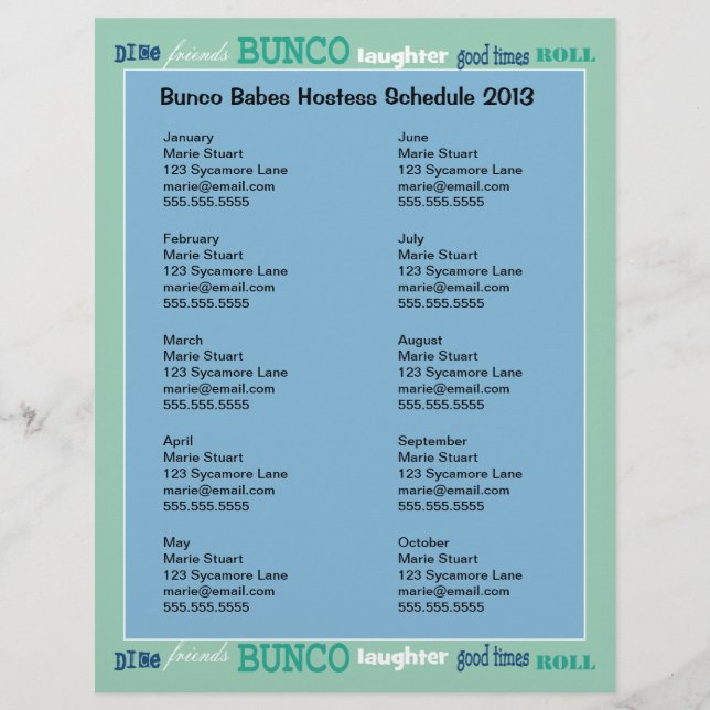 Flyer Calendário de Anfitrião do Bunco Subway (Frente)