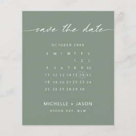 Flyer Calendário de sábio do ORÇAMENTO Salvar a Data Con