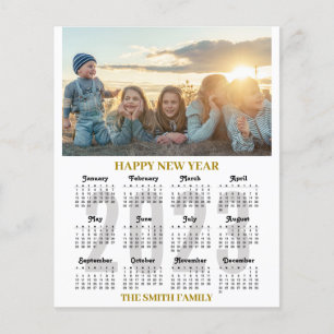 Flyer Calendário Orçamento 2023 Moderno Script Dourado F