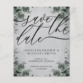 Flyer Caligrafia Escura Eucalyptus orçamento dia especia