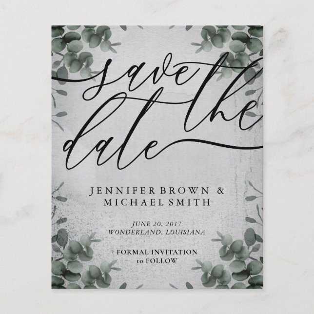 Flyer Caligrafia Escura Eucalyptus orçamento dia especia (Frente)