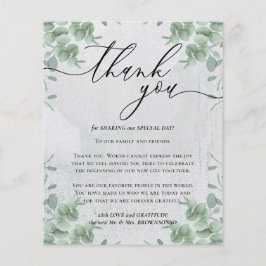 Flyer Caligrafia Eucalyptus orçamento Obrigado