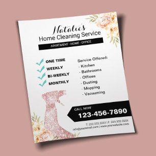 Flyer Câmara Limpeza Vintage Floral