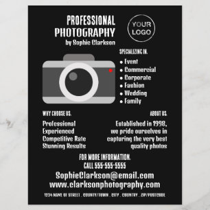 Flyer Camera Icon, Photographer, Photography Hire