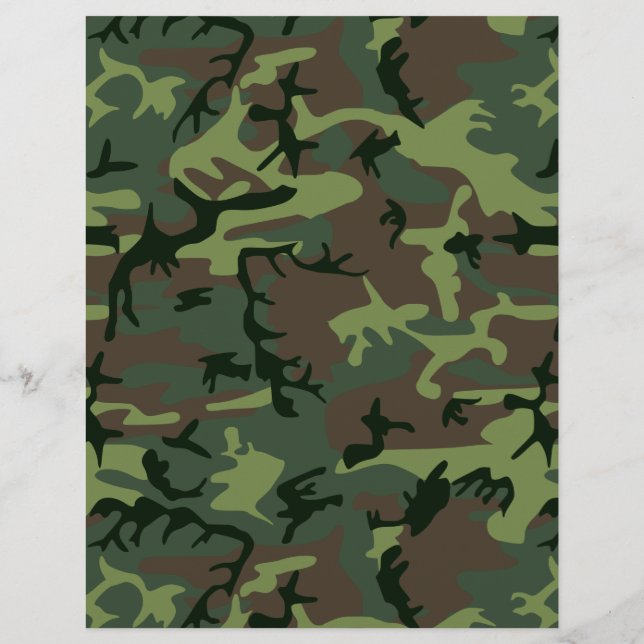 Flyer Camouflage Camo Green Brown Patterno (Verso)