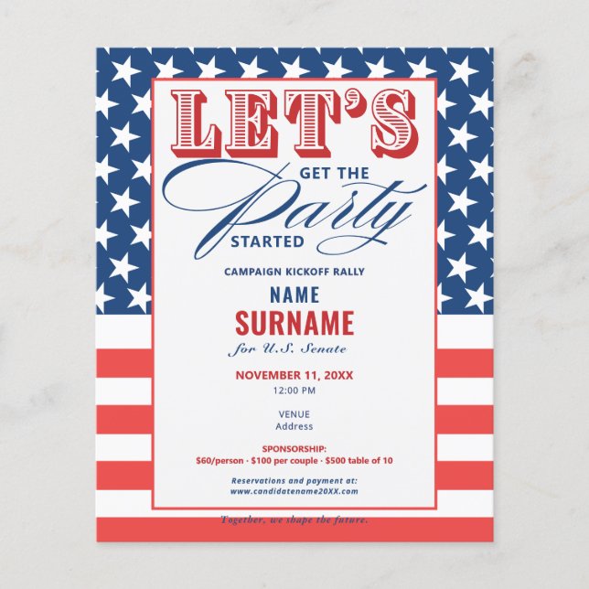 Flyer Campanha de Arrecadação de Fundos Política Inicia  (Frente)