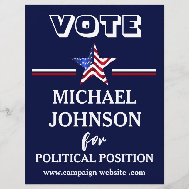 Flyer Campanha de Bandeira dos EUA - Política (Frente)