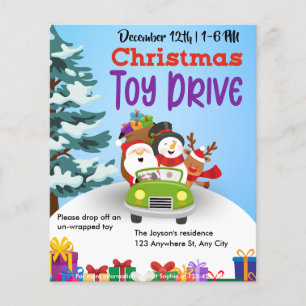 Flyer Campanha de Brinquedos de Natal Família ou Caridad