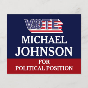 Flyer Campanha Moderna Azul Branco Vermelho - Política