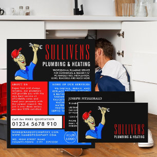 Flyer Canalizador de Cartoon, Canalizador, Publicidade e