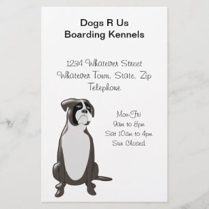 Flyer Canis Boxer Personalizado Quadro de Embarque Kenne