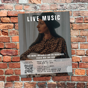 Flyer Cantor Musical Music Photo QR Code Promocional