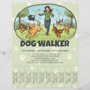 Flyer Cão Passiante Serviço de Passeio de Cães Personali